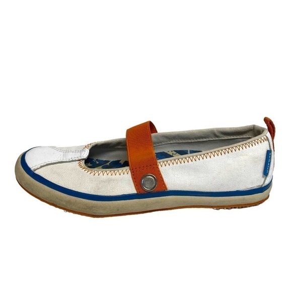 SEBAGO Skipper White Vibram Canvas Flats 7 - Picture 9 of 14